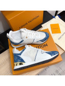 Louis Vuitton Run Away Calfskin Sneakers Denim Blue/White 2021（Top Quality）