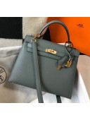 Hermes Kelly 25cm Top Handle Bag in Epsom Leather Almond Green 2020