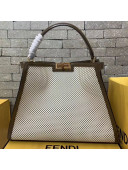 Fendi Peekaboo X-Lite Large Bag in Perforated Leather White 2019