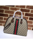 Gucci Ophidia GG Canvas Medium Top Handle Bag 524533 Brown 2021