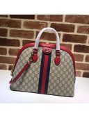 Gucci Ophidia GG Canvas Medium Top Handle Bag 524533 Red 2021