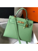 Hermes Kelly 25cm Top Handle Bag in Epsom Leather Green 2020