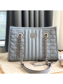 Gucci GG Marmont Geometric Leather Tote Bag 681483 Dark Grey 2021