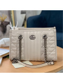 Gucci GG Marmont Geometric Leather Tote Bag 681483 White 2021