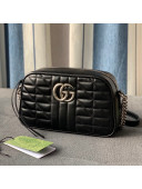 Gucci GG Marmont Geometric Leather Small Shoulder Bag 447632 Black 2021
