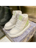 Dior D-Player Boot Sneakers in Quilted Nylon White/Green 2021