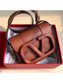 Valentino Supervee Supple Calfskin Maxi-Logo Crossbody Bag 1011S Brown 2020