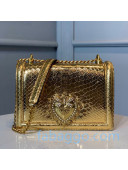 Dolce&Gabbana DG Medium Devotion Shoulder Bag in Pythonskin Leather Gold 2020