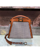 Fendi Peekaboo Iconic Essentially Medium Bag in Check Leather Brown 2020