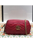 Gucci GG Marmont Leather Mini Shoulder Bag 550155 Red 2019
