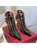 Valentino Rockstud Alcove Calfskin Heel Boots 9.5cm Black 2021