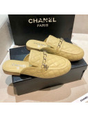 Chanel Lambskin CC Chain Flat Mules G37314 Apricot 2021