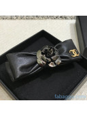 Chanel Leather Bow and Camellia Hairpin CH20112602 Black 2020