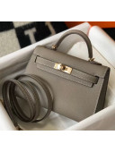 Hermes Mini Kelly II Handbag in Epsom Leather Asphalt Grey 2020