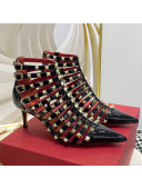 Valentino Rockstud Alcove Patent Leather Heel Boots 6.5cm Black 2021