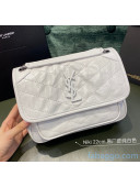 Saint Laurent Baby Niki Chain Bag in Vintage Crinkled Leather 533037 White 2021