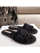 Dior Homey Slipper Sandals in Black Cannage Embroidery 2020