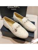 Chanel Lambskin Loafers G37312 White 2021