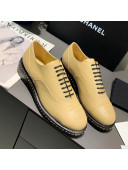 Chanel Calfskin Lace-ups with Chain Charm G36446 Beige 2020