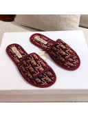 Dior Homey Slipper Sandals in Burgundy Oblique Embroidery 2020