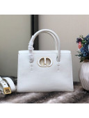 Dior Medium St Honore Tote Bag in White Grained Calfskin 2020