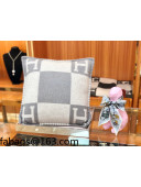 Hermes Avalon Wool Pillow 45x45cm Grey 2021 110217