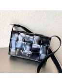 Bottega Veneta Cassette Small Crossbody Bag in Patent Leather 578004 Black 2021