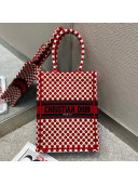 Dior Dioramour Vertical Book Tote Bag in Red Dotted Canvas 2020