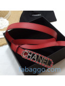 Fendi Calfskin Belt 20mm with CHANEL Buckle Red 2020