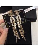 Chanel Pearl Chain Tassel Earrings AB2812 2019