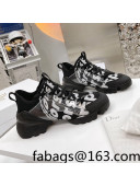 Dior D-Connect Sneakers in Printed Reflective Technical Fabric Black 2021