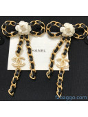 Chanel Leather Chain and Camellia Earrings CH20112606 Black 2020