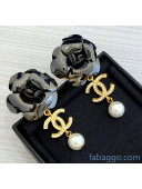 Chanel Camellia Earrings with Pearl CH20112610 Black 2020