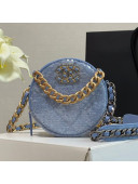 Chanel 19 Sequins Clutch with Chain AP0945 Light Blue 2021