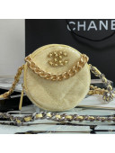 Chanel 19 Sequins Clutch with Chain AP0945 Light Yellow 2021