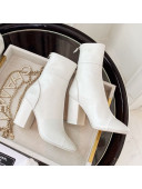 Chanel Oily Leather High-Heel Short Boots White 2020