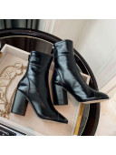 Chanel Oily Leather High-Heel Short Boots Black 2020
