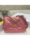 Chanel 19 Iridescent Calfskin Large Flap Bag AS1161 Pink 2021 TOP