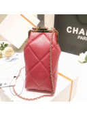 Chanel Quilted Shiny Aged Lambskin Glasses Case AP1558 Coral Pink 2021