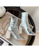Chanel Metallic Leather High-Heel Short Boots Silver 2020