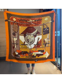 Hermes Cashmere and Wool Scarf HS121421 Orange 2020