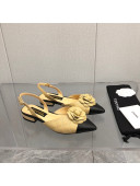 Chanel Quilted Lambskin Open Shoe/Slingback Pumps 2cm G38362 Beige 2021 