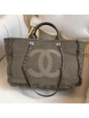 Chanel Denim Canvas Deauville Large Shopping Tote Bag Olive 2018
