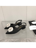 Chanel Quilted Grosgrain Open Shoe/Slingback Pumps 2cm G38362 Black/White 2021 