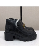 Gucci GG Leather High-Top Heel Loafers Black 2020