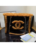 Chanel Shiny Vintage Crumpled Sheepskin and Shearling Sheepskin Shopping Tote Bag AS1167 Black/Brown 2019