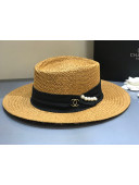 Chanel Straw Wide brim Hat Black 2021 C24