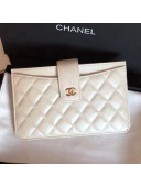 Chanel Calfskin Classic Pouch With Card Holder A81902 Pearl White 2018
