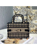 Dior Mini Book Tote Bag in Houndstooth Embroidered Canvas 2019