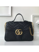 Gucci GG Marmont Medium Top Handle Bag 498109 Black 2019